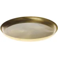 Macosa Home Dekotablett Tablett rund Gold 28 cm Metall Dekoschale Tischdekoration (Dekotablett rund), Obsttablett Wohn-Accessoire Dekotablett Kerzentablett modern