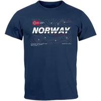 Neverless Print-Shirt Herren T-Shirt Norwegen Printshirt Flagge Schriftzug Norway Explorer mit Print