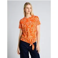 TOM TAILOR Denim T-Shirt T-Shirt T-Shirt mit Knotendetail