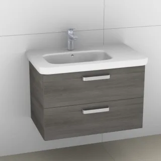 Artiqua 411 Waschtischunterschrank für DuraStyle 232580 Becken links Graphit Struktur quer, 411-WU2L 411-WU2L-D42-7070-401