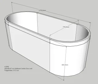 Neuesbad Wannenträger für Kaldewei Centro Duo oval Nr.128 180x80 oval SW11137