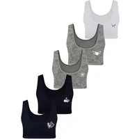 LOREZA Bustier 5er Set Mädchen Bustier BH - Strass - Bunt (Set, 5-tlg., 5er-Pack)