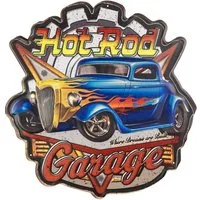 Moritz Metallschild Hot Rod Garage Oldtimer Auto, Vintage Retro Deko Schild Metallschild Wandbild Schild