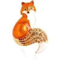 Dark-Desires Brosche Nostalgische Brosche Fuchs orange, Damen Brosche vintage Accesssoire retro Anstecknadel