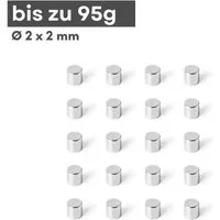 MaajeeKuto Magnet Neodym Scheibenmagnet 2x2mm N42 Supermagnet Ni-Cu-Ni 95g Haftkraft (200-St)