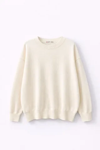 Übergroßer gerippter Strickpullover