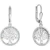 Vivance Paar Ohrhänger 925/- Sterling Silber rhodiniert Lebensbaum Zirkonia