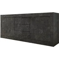 Home affaire Sideboard Basic Breite 210 cm, Kommode 2 Türen, 3 Schubkästen, Anrichte, Metallgriff, moderne Rahmenoptik, viel Stauraum, Farbauswahl