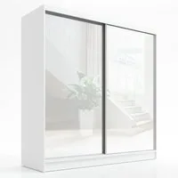 A&J MöbelLand GmbH Schiebetürenschrank IRO 2-türiger Kleiderschrank mit Spiegel und Kleiderstangen (TOP ANGEBOT! Geräumiger Schrank mit einer Breite von 200 cm und Spiegel, ideal zur Aufbewahrung von Kleidung und Accessoires. Viel Stauraum., TOP PROD