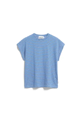 Armedangels - SLUB JERSEY STRIPE T-SHIRT oatmilk-dynamo blue - Gr. - M