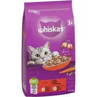 Whiskas WHISKAS® Beutel Trocken Adult 1+ mit Rind 3,8kg, Trockenfutter für: Katze