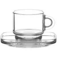 LAV Espressoglas Cozy Espressogläser mit Untertassen - 12 teiliges Set, 91 ml, 12-tlg., Glas