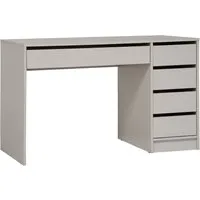 Beautysofa Schreibtisch Malta 120 cm mit Schubladen (Funktionales Design für Home Office - rechts/Links montierbar, Weiß oder Kaschmir), Wahlweise mit oder ohne Griffe