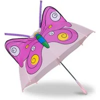 relaxdays Kinderwagenschirm Kinderregenschirm mit 3D Motiv, Schmetterling