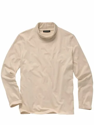 Mey & Edlich Herren Hauchdünner Rolli Beige 100 % Baumwolle (bio)