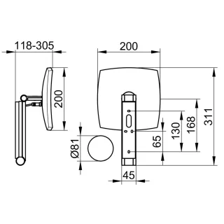 Keuco Kosmetikspiegel iLook_move eckig 17613 bel.,UP,Glasbedienfeld,Aluminium-finish, 17613179002 17613179002