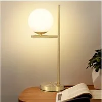 Nettlife Tischleuchte Schwarz/gold Glas Metall Modern E27 Fassung Schalter Nachttischlampe, LED wechselbar, Wohnzimmer Schlafzimmer Kinderzimmer Büro