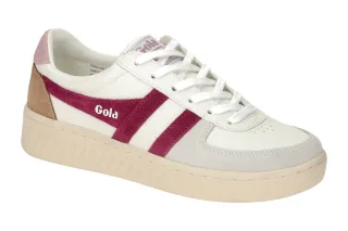 Gola Damen Sneaker CLA415AK Grand Slam Trident Wei?/Cerise/Chalk Pink, flach,...