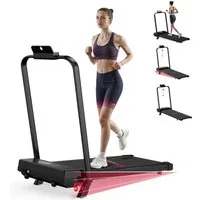 Hamlody Laufband Klappbares Laufband für Zuhause mit 5% Neigung, (Tool kits,Schmiermittel), 1-10km/h Max.Tragfähigkeit 120 kg, Mit Fallschutzclip), Walking Pad für Zuhause Klein Laufpad, 2.5 ps Laufpad Gehband
