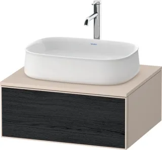Duravit Zencha Konsolenwaschtischunterbau wandhängend Eiche Schwarz & Taupe Matt & Supermatt 650x550 ZE4810016830000