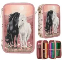 Depesche Federtasche DEPESCHE Miss Melody Federtasche Blossom Pony 3 Fächer rosa