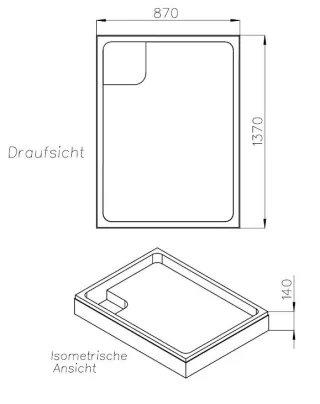 Neuesbad Wannenträger für Laufen Platina 140x90x2,5 SD 90343