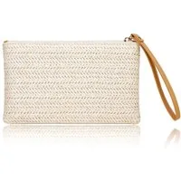 Zaewry Handytasche Bohemian Clutch Stroh, Damen Strandtasche Stroh, Straw Clutch