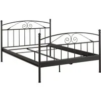 loft24 Metallbett Bolte - Bett Bettgestell Bettrahmen Doppelbett, Bett 180x200 cm, Bettrahmen, Bettgestell, Metall, schwarz