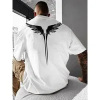 RMK T-Shirt Herren Shirt Basic Rundhals Flügel aus 100% Baumwolle