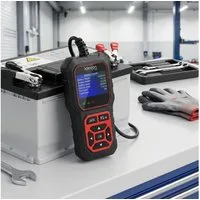 shop'n smile ideoon Batterietester Batterietester mit 2.4 Zoll LCD Farbdisplay Autobatterie Prüfgerät, für Nass AGM Gel EFB Lithium, 12V 24V Starttest