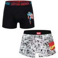 MARVEL Boxershorts Marvel Avengers America Herren Boxershorts Unterhose 2er Pack Gr. S bis XXL