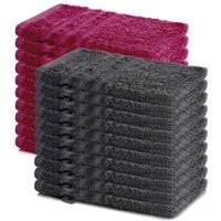 Lavea Waschhandschuh 20er Set Waschhandschuhe, 15 x 21 cm, Elena-Frottierserie, Waschlappen, (20-St), 500 g/m² Frottier, weich & saugstark, pflegeleicht