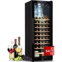 Klarstein Weinkühlschrank Barossa 54 Uno Weinkühlschrank 155 L 54 Flaschen Glastür Touch LED, für 54 Standardflaschen á 0,75l,Wein Flaschenkühlschrank Weintemperierschrank Weinschrank Kühlschrank