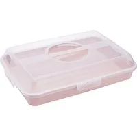 keeeper Kuchentransportbox keeeper Partybutler Enrico – Rechteckig, Nordic Pink 43 x 29,5 cm, Kunststoff (PP), Herausnehmbare Kuchenplatte, ergonomischer Griff