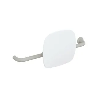 Hewi 801 Rückenstütze 801.51B9261R97 Wandabstand 150mm, Ausführung rechts, matt, Lehne signalweiß, lichtgrau
