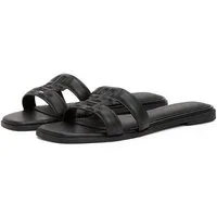Tommy Hilfiger TH LOGO STRAP MULE Pantolette Bequemschuh, Sommerschuh, Flats mit TH-Logo als Schnalle