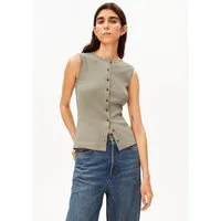 Armedangels Shirttop RIB BUTTON Top aus Bio-Baumwoll Mix (Fitted) Rundhalsausschnitt