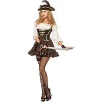 Karneval-Klamotten Piraten-Kostüm Freibeuter Piratin Kleid Damenkostüm Piratenbraut, Frauenkostüm Seeräuber Pirat hochwertiges Gruppenkostüm