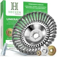 Heckenpracht Drahtbürste Freischneider, Profi Unkrautbürste für Freischneider 25,4mm Bohrung, (Wildkrautbürste für Motorsense zur effektiven Unkrautentfernung)