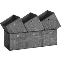 SONGMICS Aufbewahrungsbox Aufbewahrungsboxen, stoff, Ordnungsboxen, Organizer (Aufbewahrung, für Würfelregal, mit Griff), 6er Set, Faltbox, 30x30x30 cm