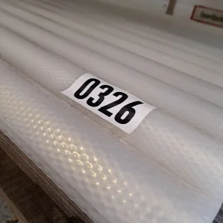 Lichtplatte PVC | Wellplatte | 76/18 | 3,0 mm | Breite 1045 mm | Länge 2 m | wabenstruktur | gold opal lichtblau