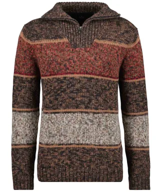 RAGMAN - Troyer-Strickpullover gestreift taupe-grau mouliniert - Gr. - XL