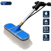 Bürsten-Baumgartner Reinigungsbürste Wasserteleskopstange PREMIUM-Set Solar, Teleskopstange, Wasserschlauch, Waschbürste, Winkelgelenk, Gardena-Schlauchanschluss, (Komplettset, 4-tlg), Reinigung von PV- / Solaranlagen, Glasflächen und Wintergärten