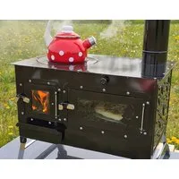ECOfoxx Grillkamin Gartenofen Gartenkamin Rosalie, Kochen, Backen und Heizen gleichzeitig!