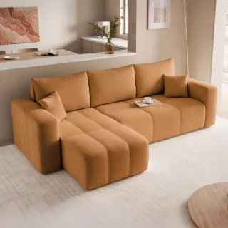 Ecksofa Schlafsofa Sofa LEROS in Stoff Manila Oecker Ottomane Links