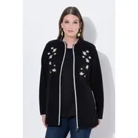 Ulla Popken Sweatjacke Trachten-Fleecejacke Edelweiß-Stickerei