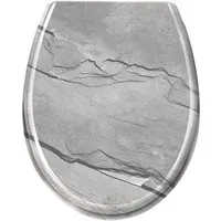 FIVMEN WC-Sitz Toilettendeckel Absenkautomatik Klobrille mit Softclose Toilettensitz (aus Hartplastik Klodeckel aus Duroplast Universal Größe)
