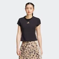 adidas Sportswear T-Shirt ANIMAL PRINT 3-STRIPES sportlicher Schnitt, kurze Ärmel, mit Leopardenprint