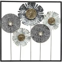 Atmosphera Créateur d'intérieur Wanddekoobjekt Wanddekoration aus Metall FLOWER, 50 x 50 cm (1 Stk., Deko-Objekt)