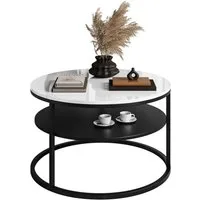Lookway Couchtisch CIRI Hochglanz mit Ablage (1 Tisch), Durchmesser: ⌀70 cm